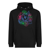 Black bon voyage travel stamp t shirt Heavyweight Hoodie - linhVisuals