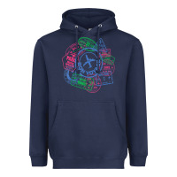 Navy bon voyage travel stamp t shirt Heavyweight Hoodie - linhVisuals