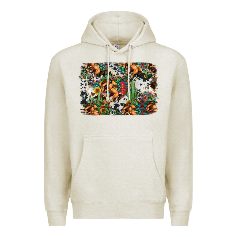 Western Rodeo Background Premium Hoodie by Jasminsmagicworld | Teevron