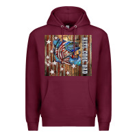Burgundy Western Reel Cool Dad American Premium Hoodie - LillyAllenDesigns