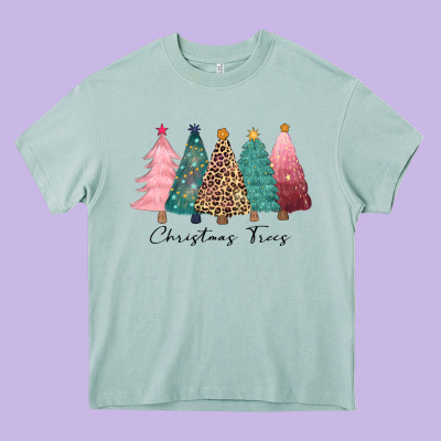 Christmas Trees Heavy Core Tee Designed By Cowgirlartshop