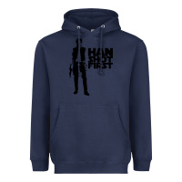 Navy han shot first Heavyweight Hoodie - linhVisuals