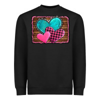 Black valentine's day hearts turquoise heart Heavyweight Sweatshirt - AdoDesignShop