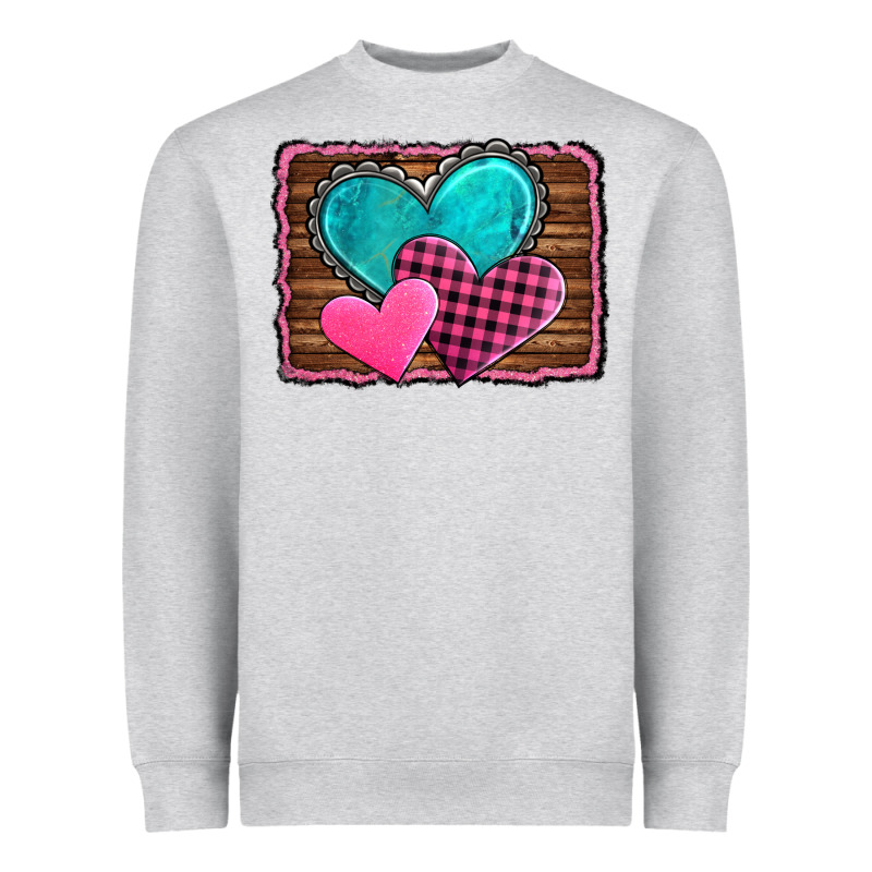 Valentine's Day Hearts Turquoise Heart Heavyweight Sweatshirt by AdoDesignShop | Teevron