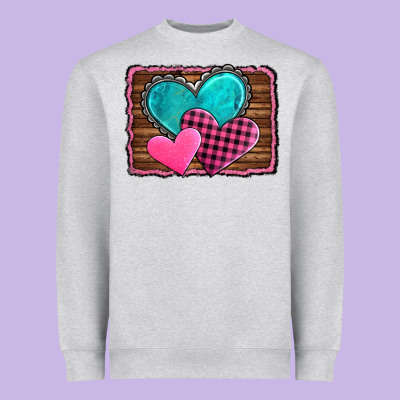 Valentine's Day Hearts Turquoise Heart Heavyweight Sweatshirt Designed By Adodesignshop
