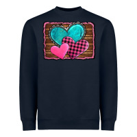 Navy valentine's day hearts turquoise heart Heavyweight Sweatshirt - AdoDesignShop
