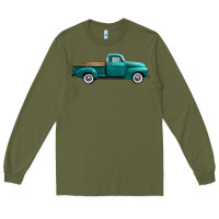 Army Green western truck side view Long Sleeve Tee - FaDigitalArtStudio
