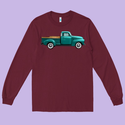 Western Truck Side View Long Sleeve Tee Designed By Fadigitalartstudio