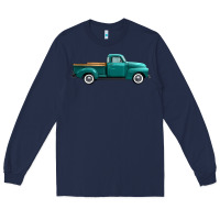 Navy western truck side view Long Sleeve Tee - FaDigitalArtStudio