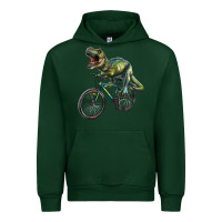 Forest Green t rex dinosaur riding dinosaur Urban Hoodie - RanaPortraitStore