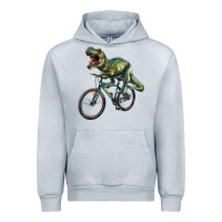 Heather Grey t rex dinosaur riding dinosaur Urban Hoodie - RanaPortraitStore