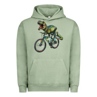 Pigment Oil Green t rex dinosaur riding dinosaur Urban Hoodie - RanaPortraitStore