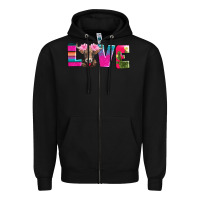 Black love with braunvieh cow Zipper Hoodie - AdoDesignShop