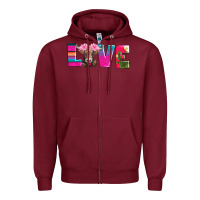 Burgundy love with braunvieh cow Zipper Hoodie - AdoDesignShop