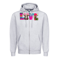 Heather Grey love with braunvieh cow Zipper Hoodie - AdoDesignShop