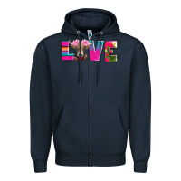 Navy love with braunvieh cow Zipper Hoodie - AdoDesignShop