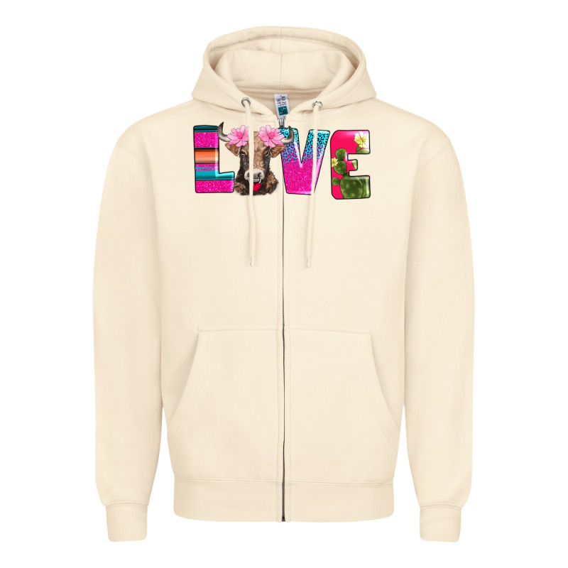 Love With Braunvieh Cow Zipper Hoodie by AdoDesignShop | Teevron