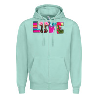 Seafoam love with braunvieh cow Zipper Hoodie - AdoDesignShop