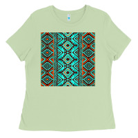 Matcha Aztec Turquoise Pattern Ladies Tee - CowCowDesign