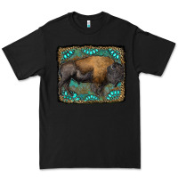 Black bison with gemstone background Premium Tee - RanaPortraitStore