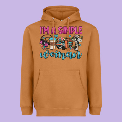 I'm A Simple Woman Heavyweight Hoodie Designed By Jahusdesignshop