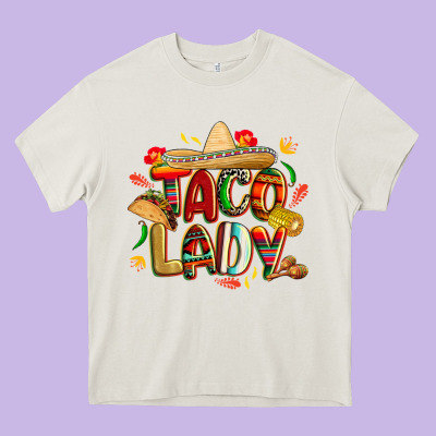 Cinco De Mayo Taco Lady Heavy Core Tee Designed By Cowgirlartshop