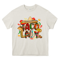 Cream cinco de mayo taco lady Heavy Core Tee - CowGirlArtShop