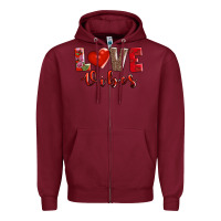 Burgundy love vibes Zipper Hoodie - AdoDesignShop