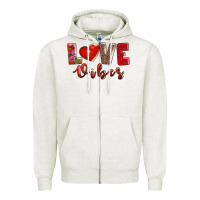 Oatmeal Heather love vibes Zipper Hoodie - AdoDesignShop