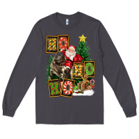 Smoke Christmas Trex Ho Ho Ho Santa Long Sleeve Tee - FaDigitalArtStudio