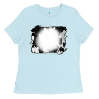 Baby Blue Cowhide Bleached Ladies Tee - CowCowDesign