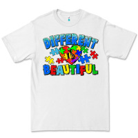 White Different is beautiful Autism Premium Tee - CowGirlArtShop