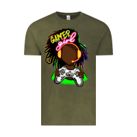 Vintage Olive black gamer girl Vintage Tee - FaDigitalArtStudio