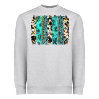 Heather Grey gemstone sunflower cowhide brushstroke Heavyweight Sweatshirt - AdoDesignShop