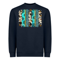 Navy gemstone sunflower cowhide brushstroke Heavyweight Sweatshirt - AdoDesignShop