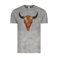 Cloud Rock Western Tooled Leather Bull Skull Vintage Tee - Jasminsmagicworld