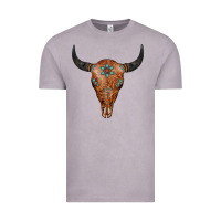 Vintage Zinc Western Tooled Leather Bull Skull Vintage Tee - Jasminsmagicworld