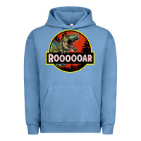 Pigment Pebble Blue t rex roaring Urban Hoodie - RanaPortraitStore
