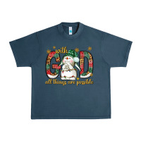 Midnight Navy with god all things are possible with snowman bbs Urban Heavy Tee - BundleAndBundleShop