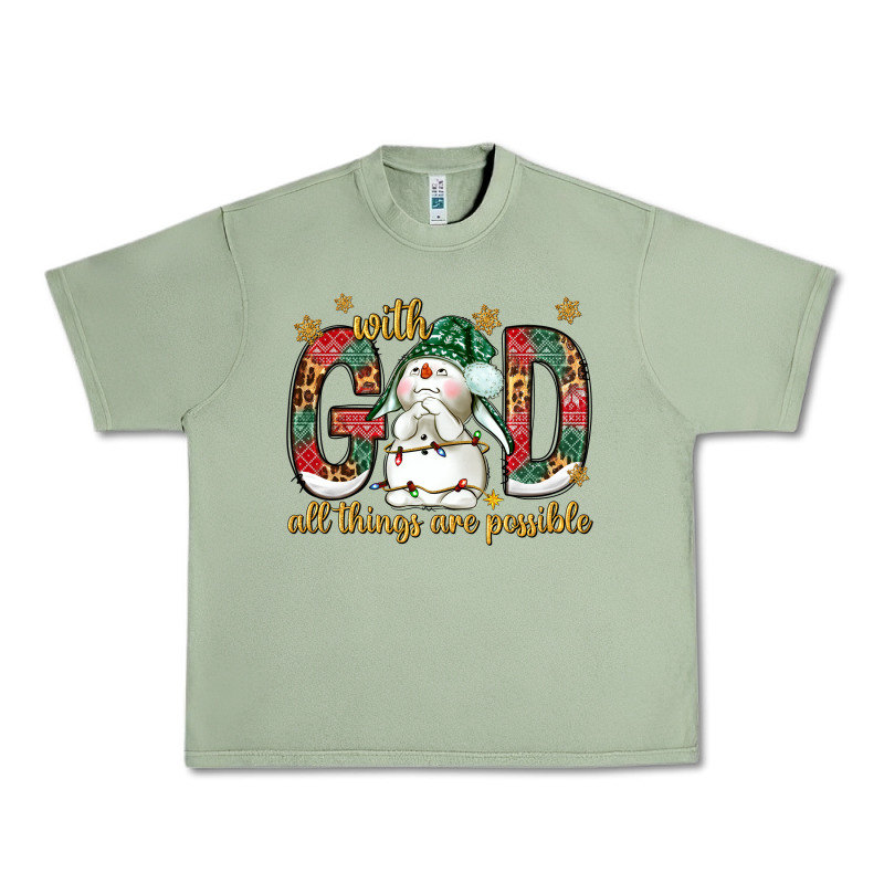 With God All Things Are Possible With Snowman Bbs Urban Heavy Tee by BundleAndBundleShop | Teevron