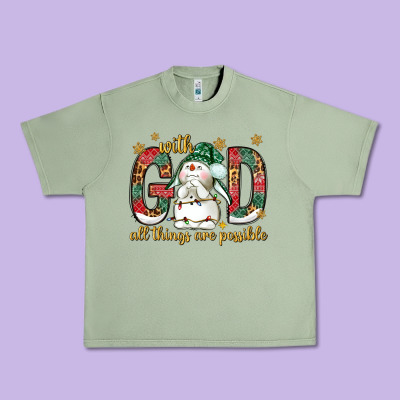 With God All Things Are Possible With Snowman Bbs Urban Heavy Tee Designed By Bundleandbundleshop