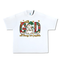 White with god all things are possible with snowman bbs Urban Heavy Tee - BundleAndBundleShop