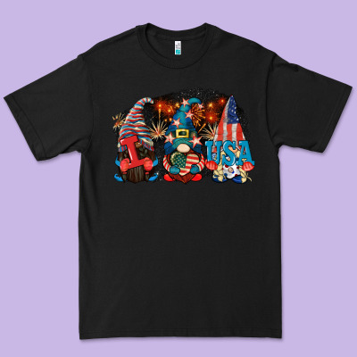 I Love Usa Gnomes 4th Of July Premium Tee Designed By Cowgirlartshop
