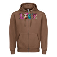 Chestnut love with guernsey cow Zipper Hoodie - AdoDesignShop