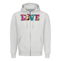 Dove Grey love with guernsey cow Zipper Hoodie - AdoDesignShop