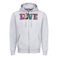 Heather Grey love with guernsey cow Zipper Hoodie - AdoDesignShop
