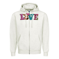 Oatmeal Heather love with guernsey cow Zipper Hoodie - AdoDesignShop