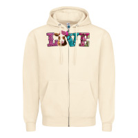 Sandshell love with guernsey cow Zipper Hoodie - AdoDesignShop