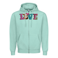 Seafoam love with guernsey cow Zipper Hoodie - AdoDesignShop