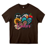 Chocolate Brown teacher hearts Heavy Core Tee - Jasminsmagicworld